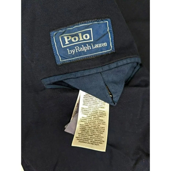 Polo Ralph Lauren Garment Dyed Chino Suit Jacket Navy Size 38 R (MSRP $498) - Picture 6 of 8